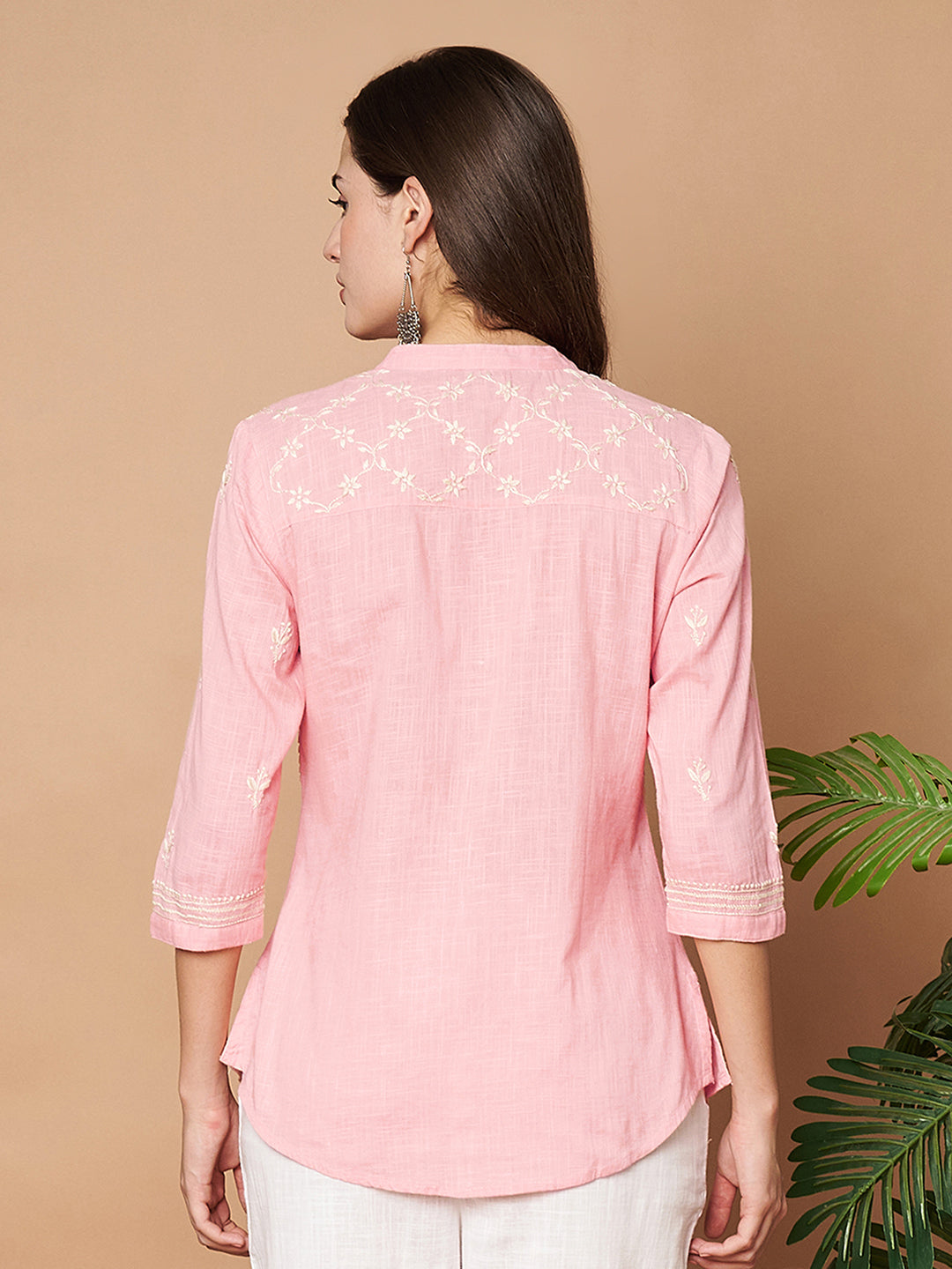 Cotton Hand-embroidered Chikankari Shirt