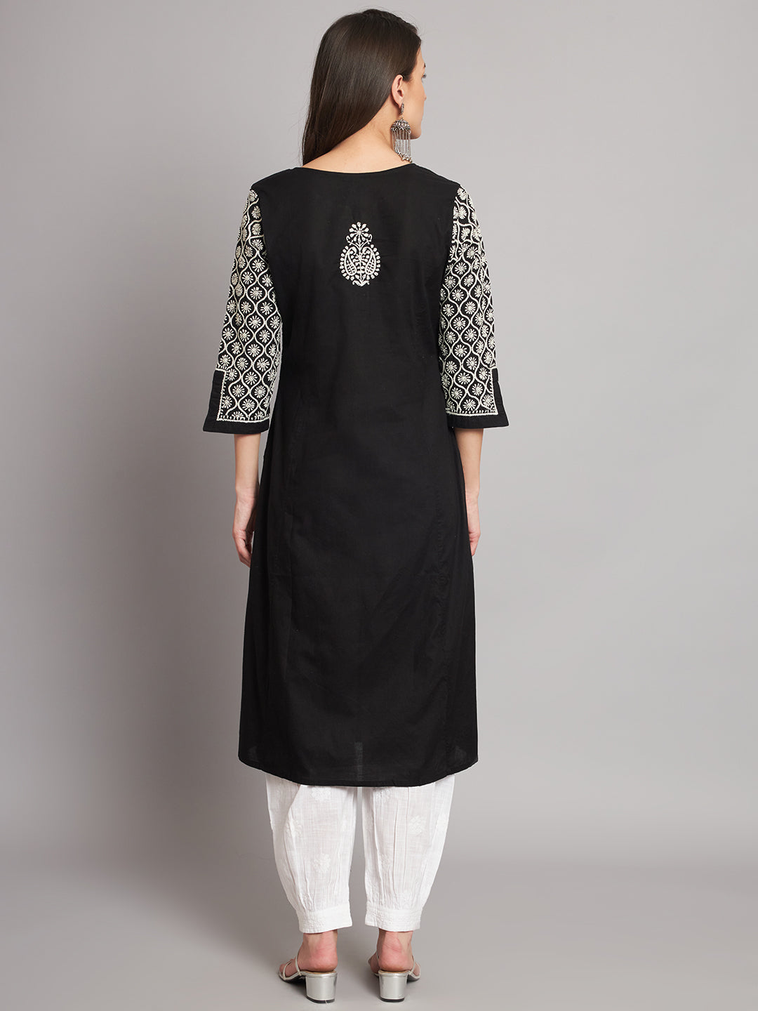 Black and White Chikankari Kurta