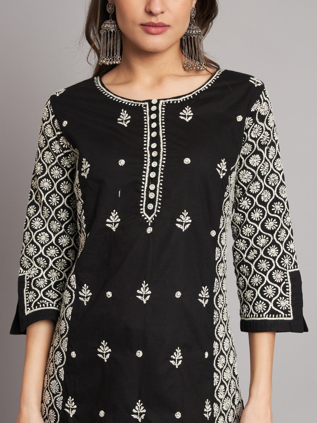 Black and White Chikankari Kurta