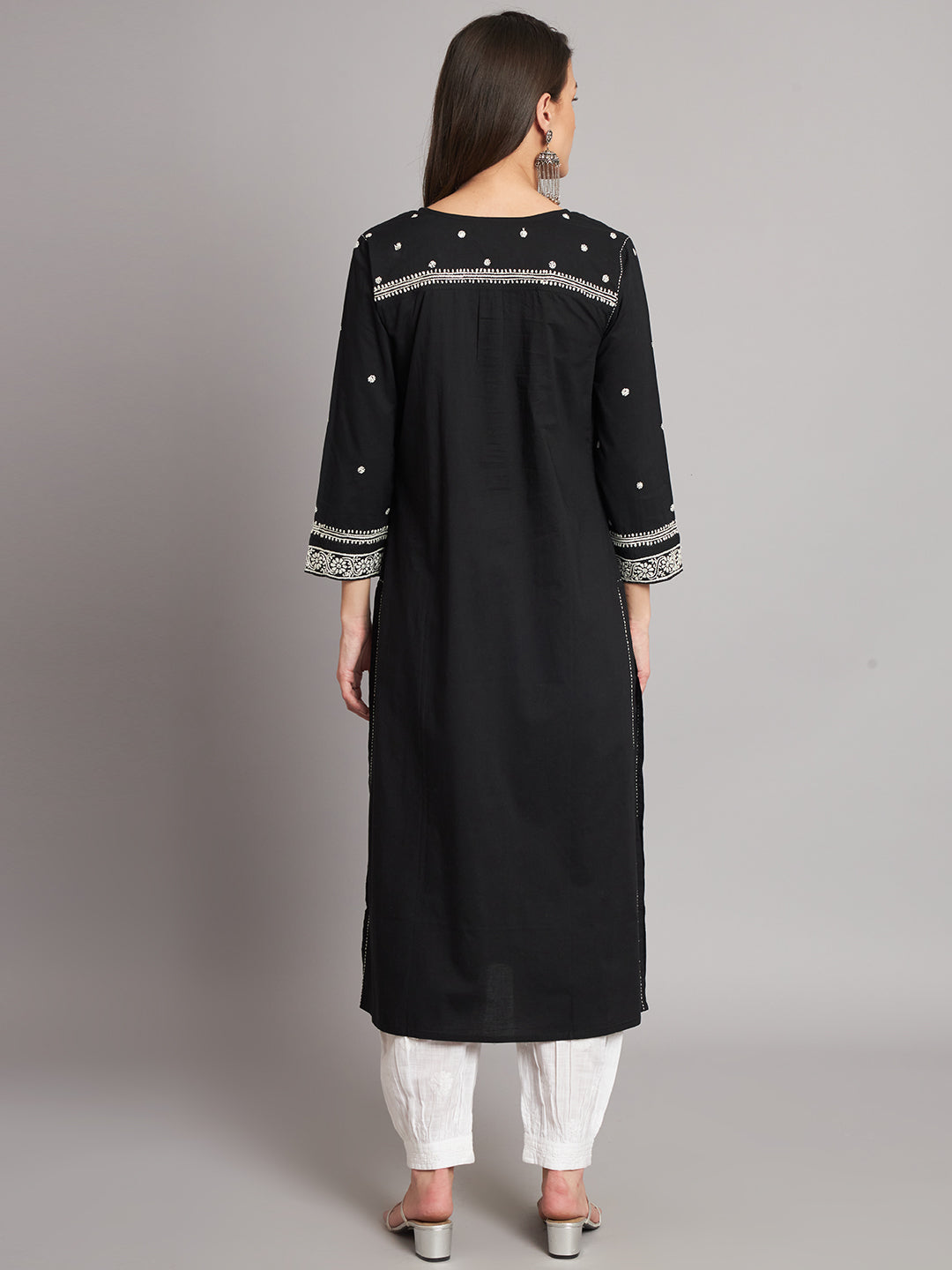 274 Black and White Basic Chikankari Kurta