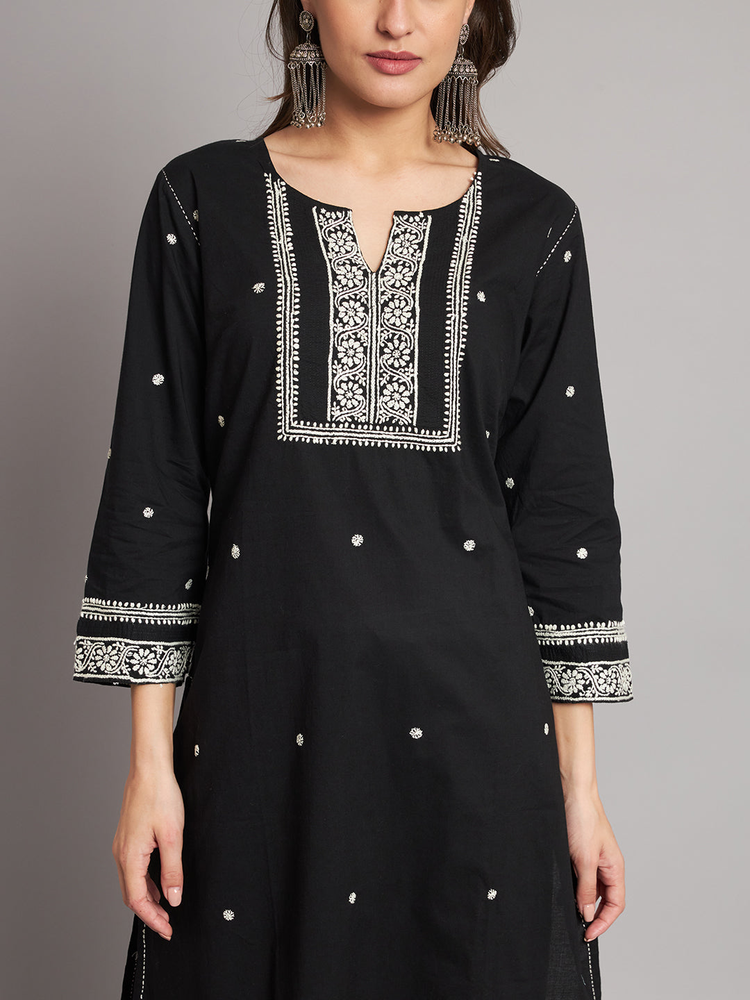 274 Black and White Basic Chikankari Kurta