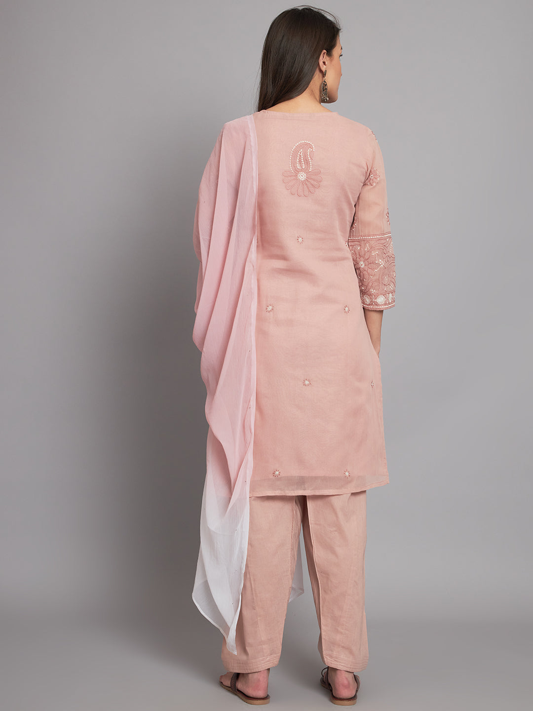 Vintage Rose Chikankari Suit-Set