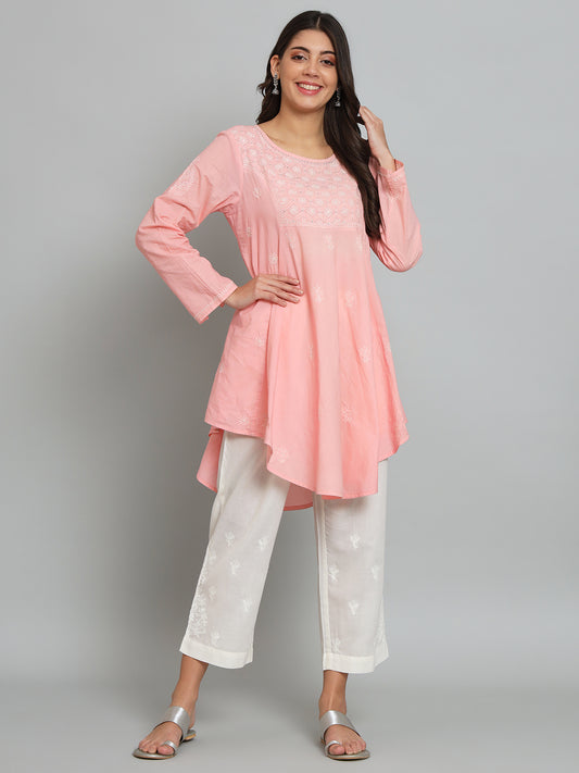 Pink Chikankari Tunic