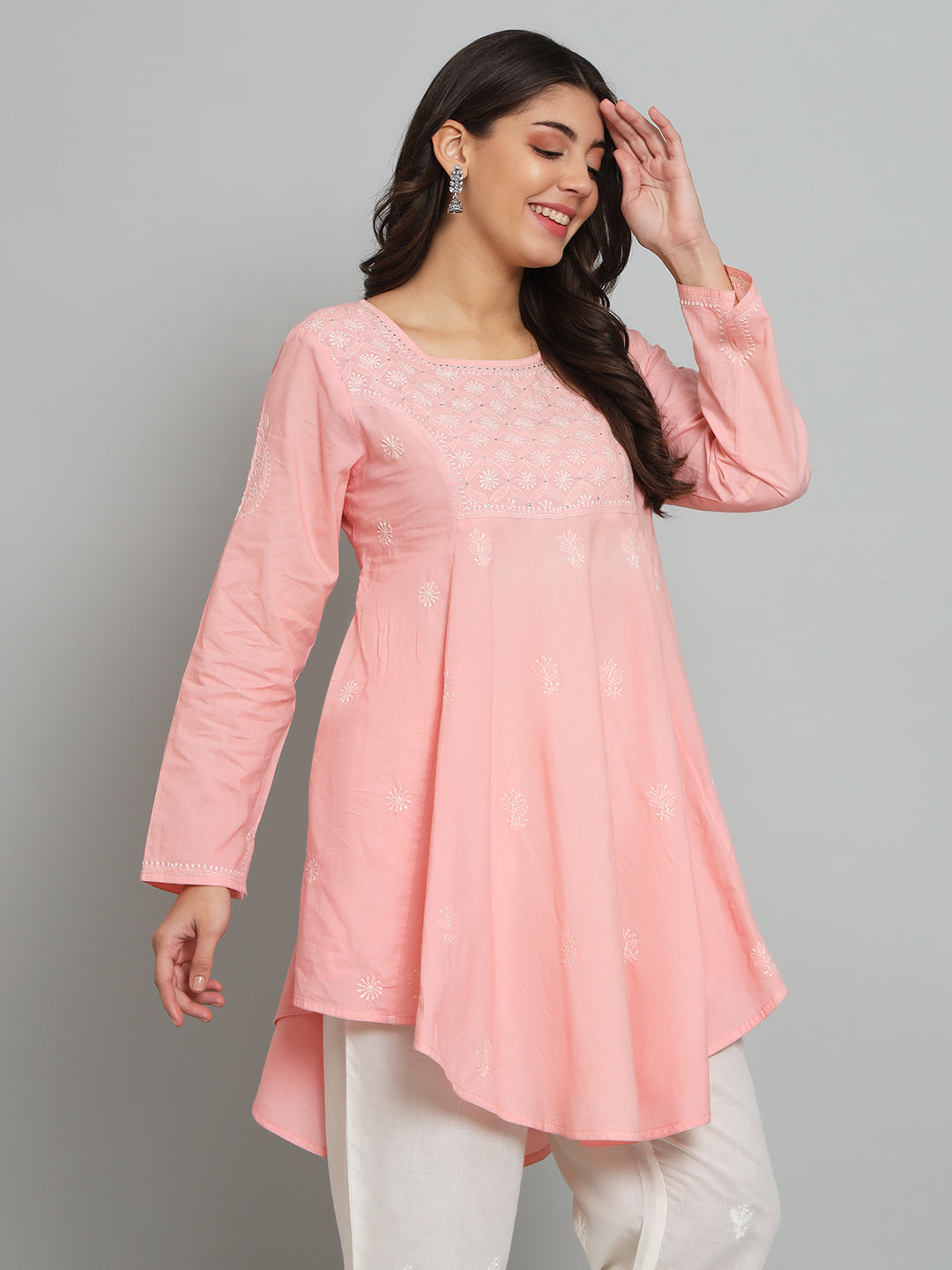 Pink Chikankari Tunic