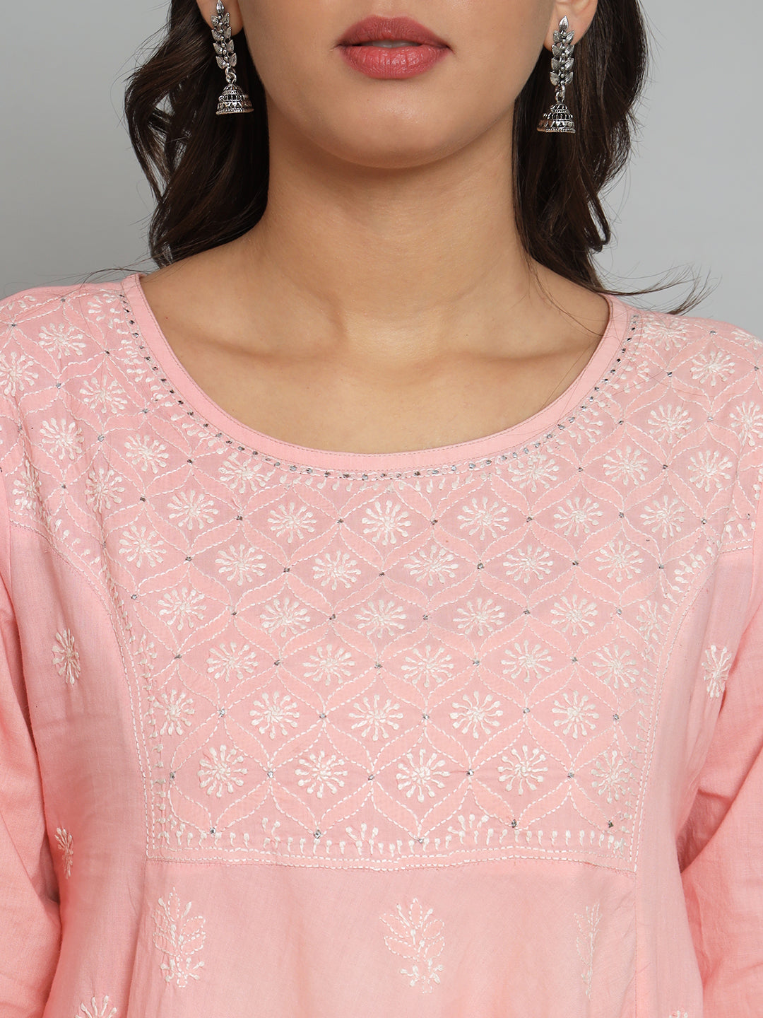 Pink Chikankari Tunic