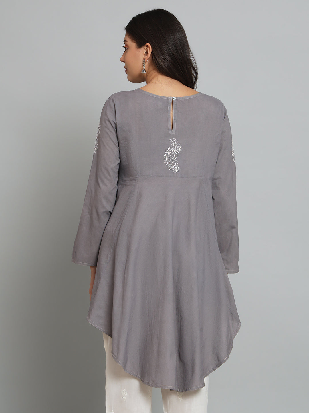Grey Chikankari Tunic