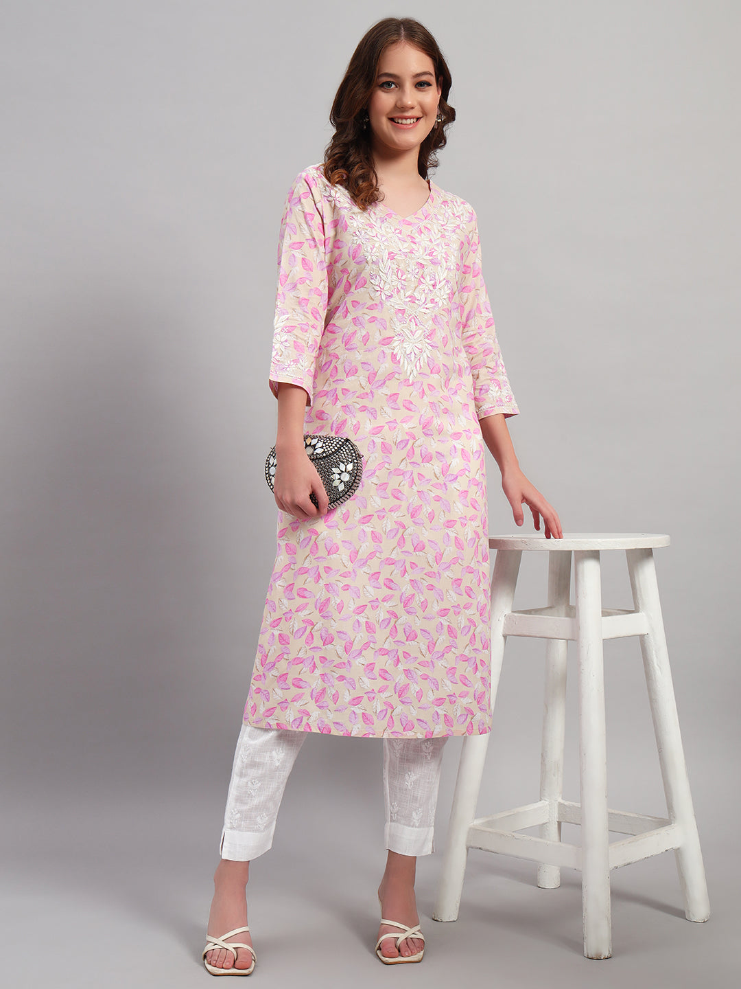 Chikankari Kurta on Prints