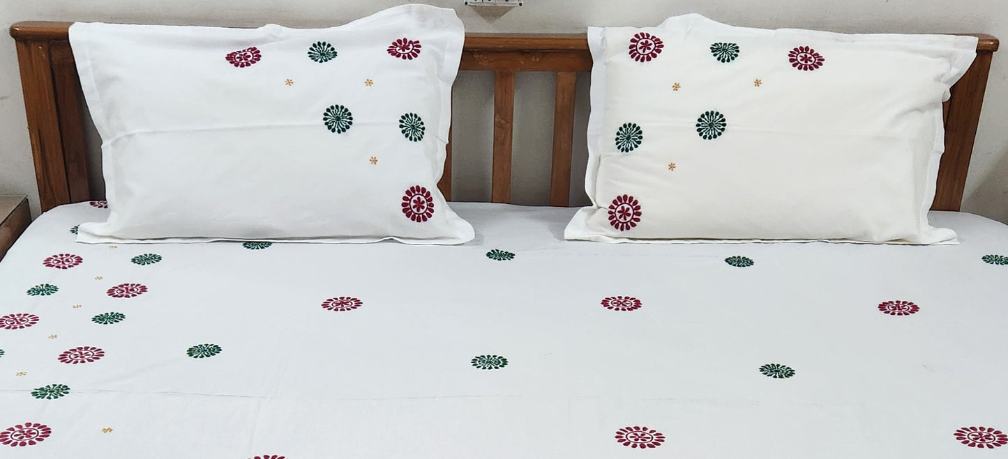 Chikankari Rangrez Bedsheet