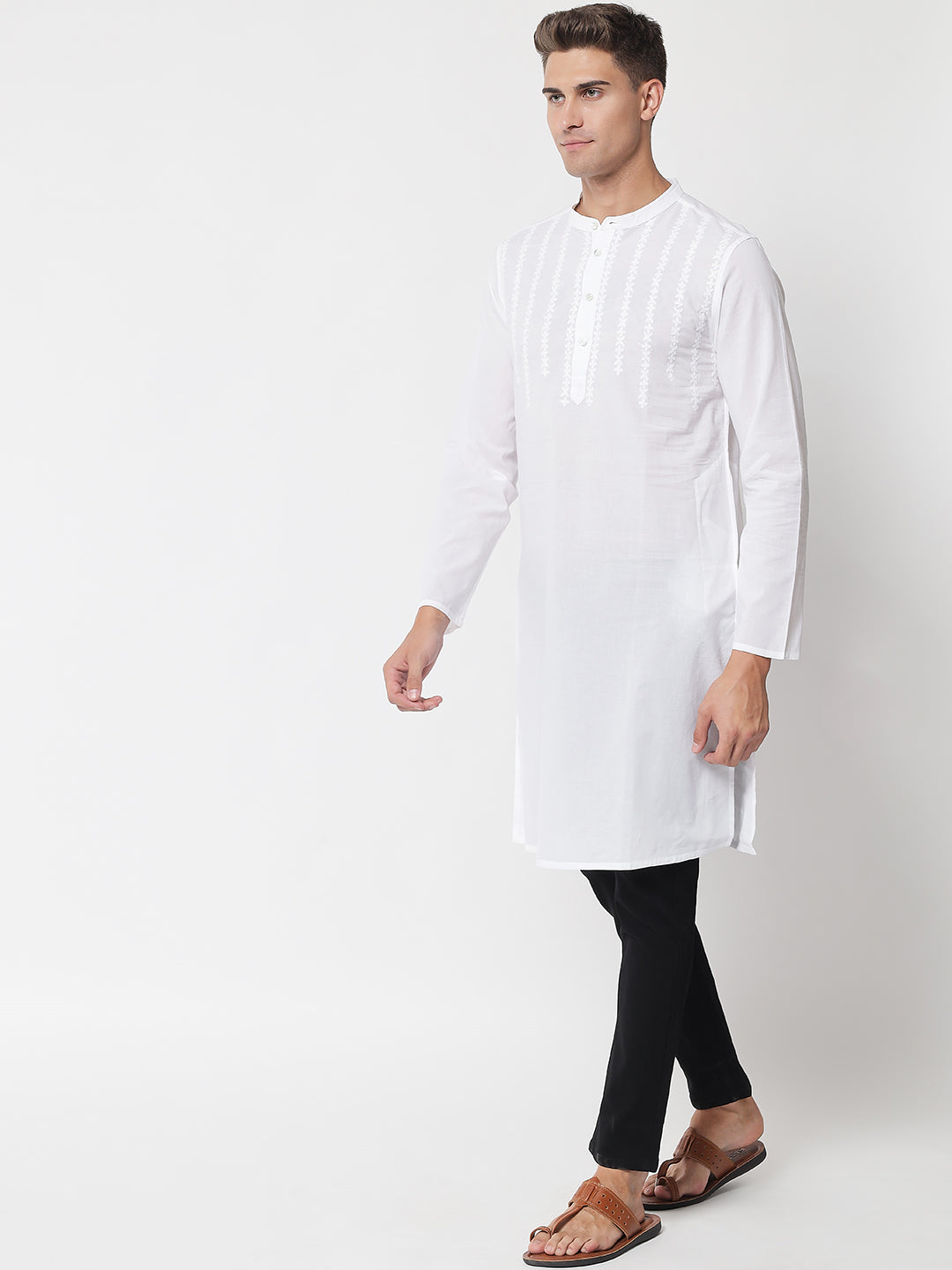 Men's White Chikankari Kurta