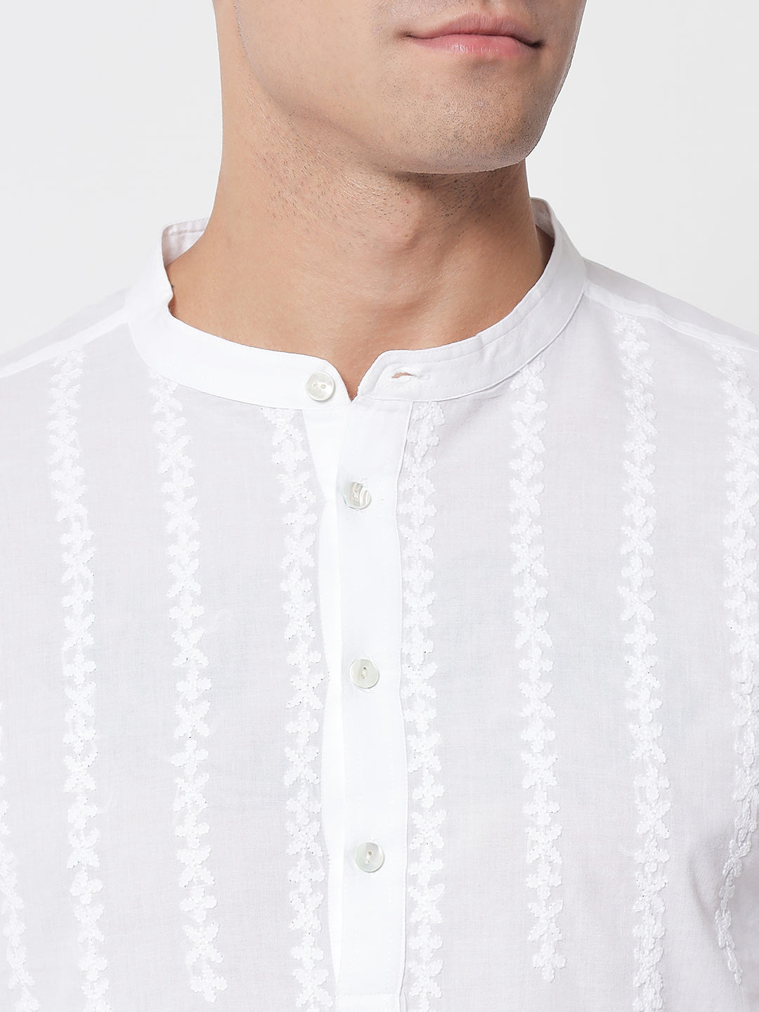 Men's White Chikankari Kurta