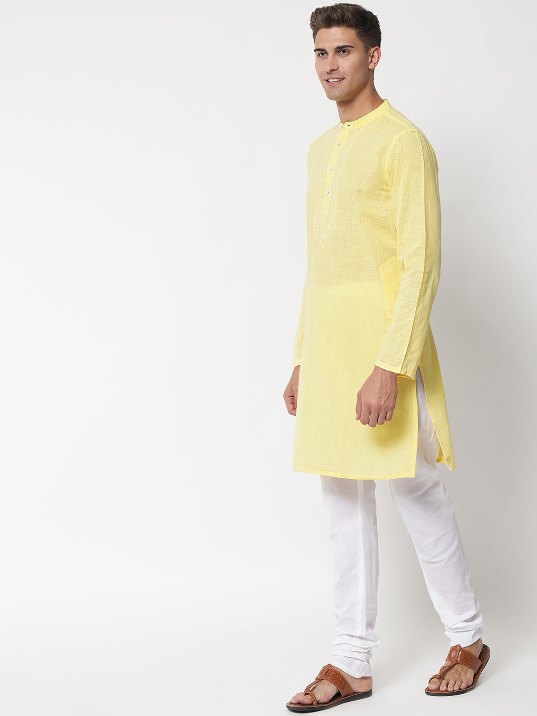 Men's Cotton Slub Chikankari Kurta