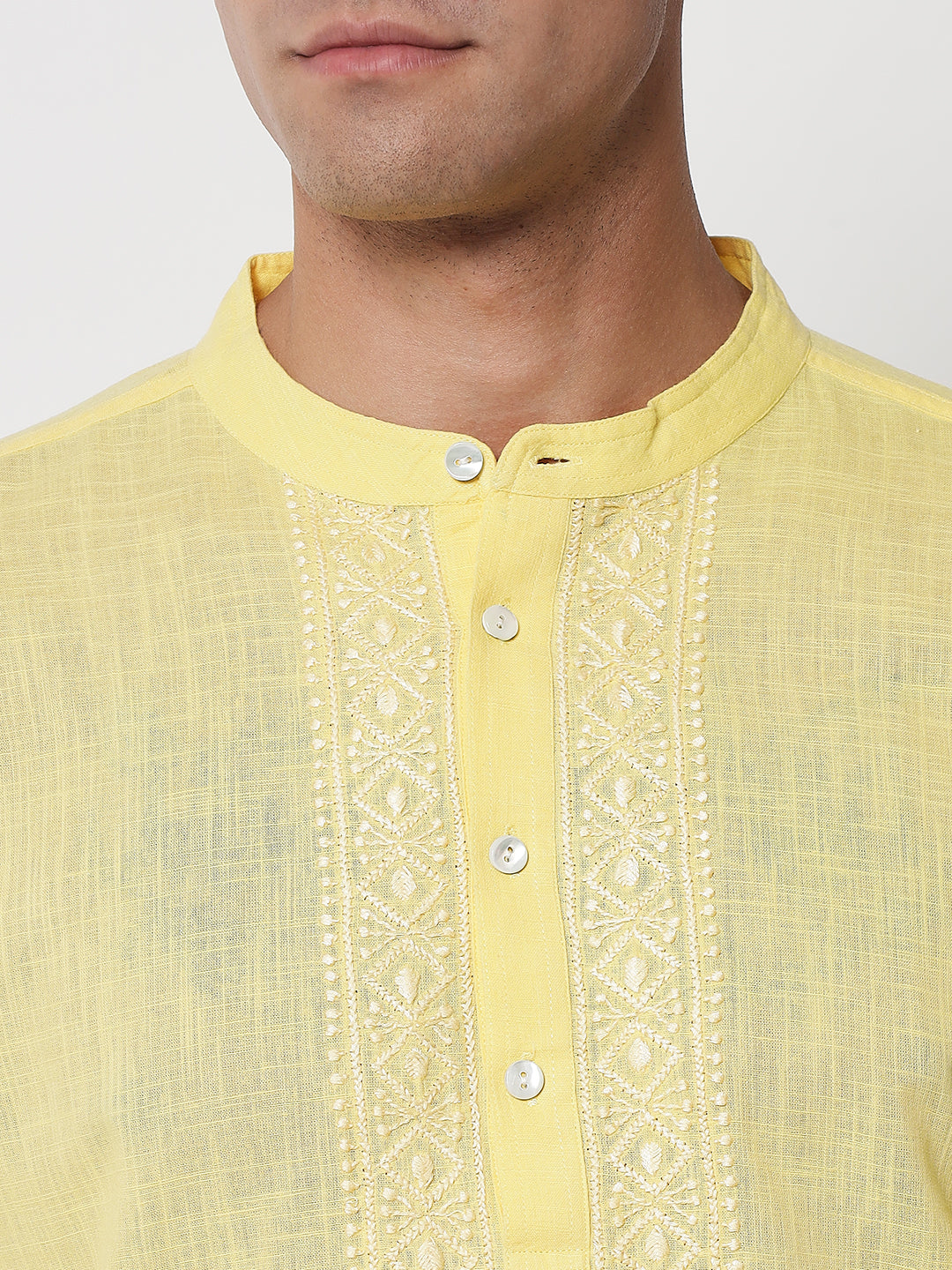 Men's Cotton Slub Chikankari Kurta