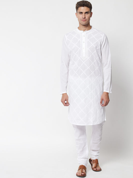 Men's Chikankari White Kurta