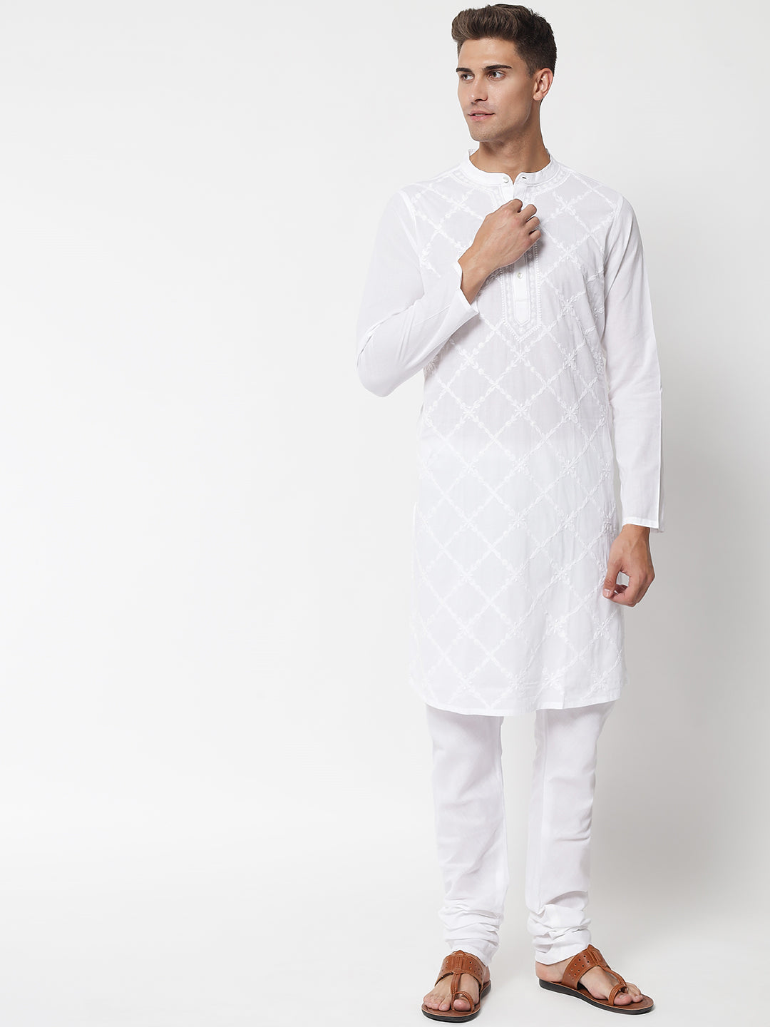 Men's Chikankari White Kurta