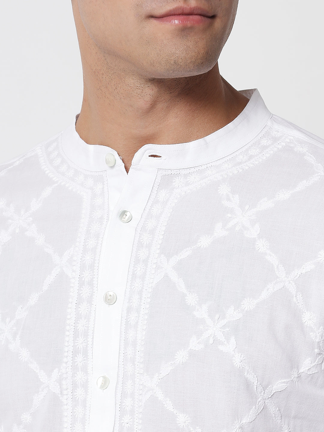 Men's Chikankari White Kurta