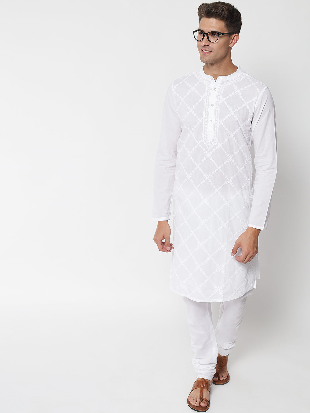 Men's Chikankari White Kurta
