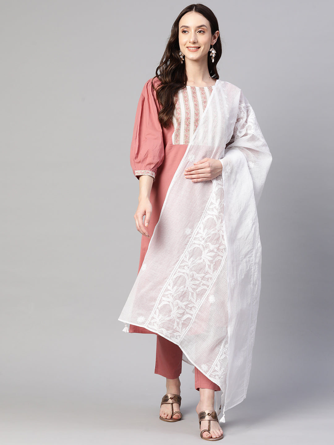 Kota Cotton Chikankari Dupatta