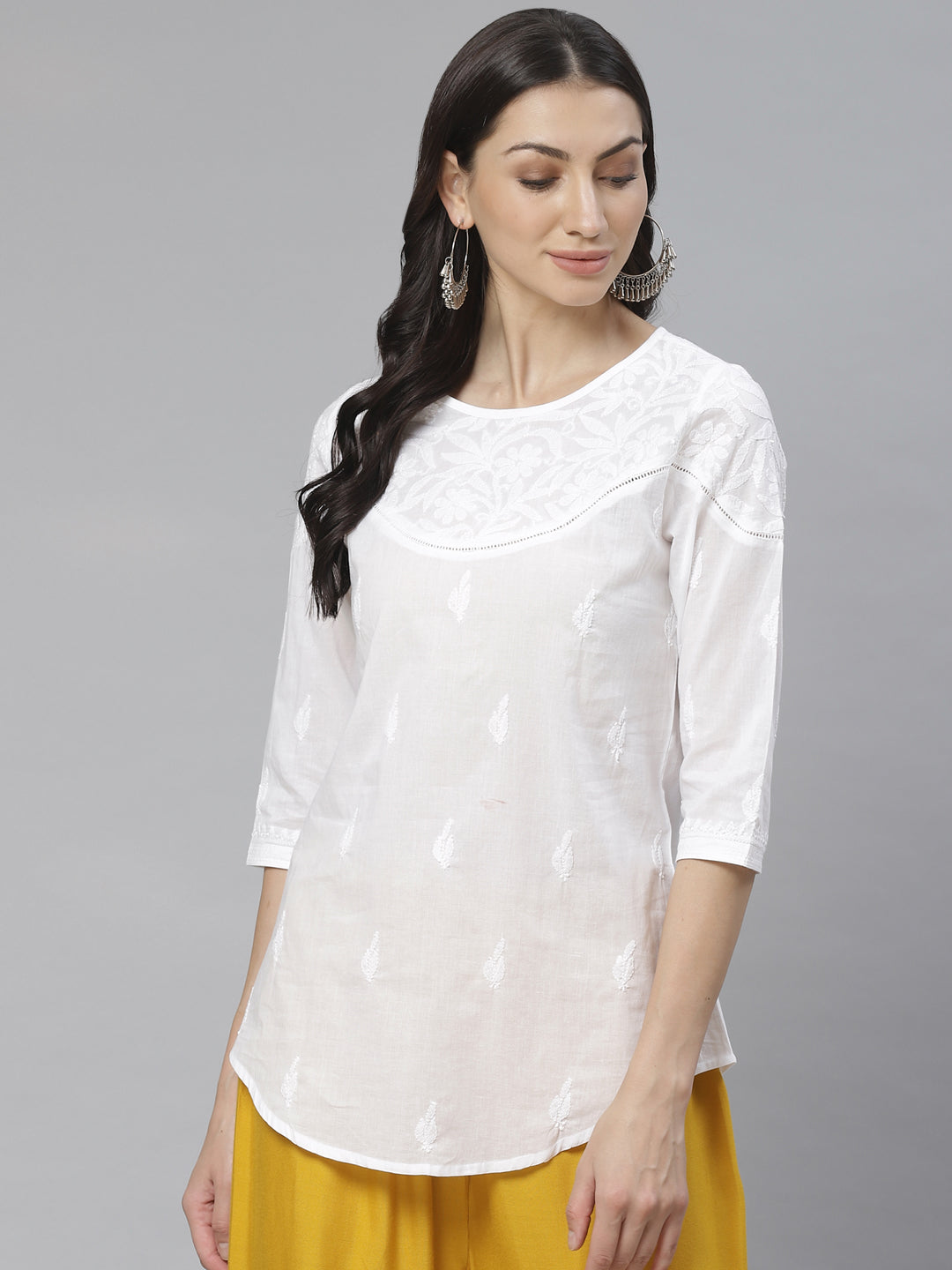 White Lace Chikankari Top