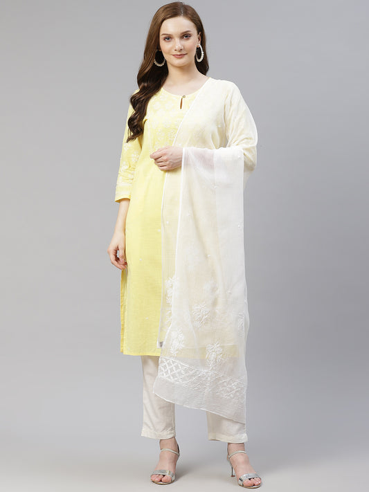 201 Kota Silk Hand Embroidered Dupatta