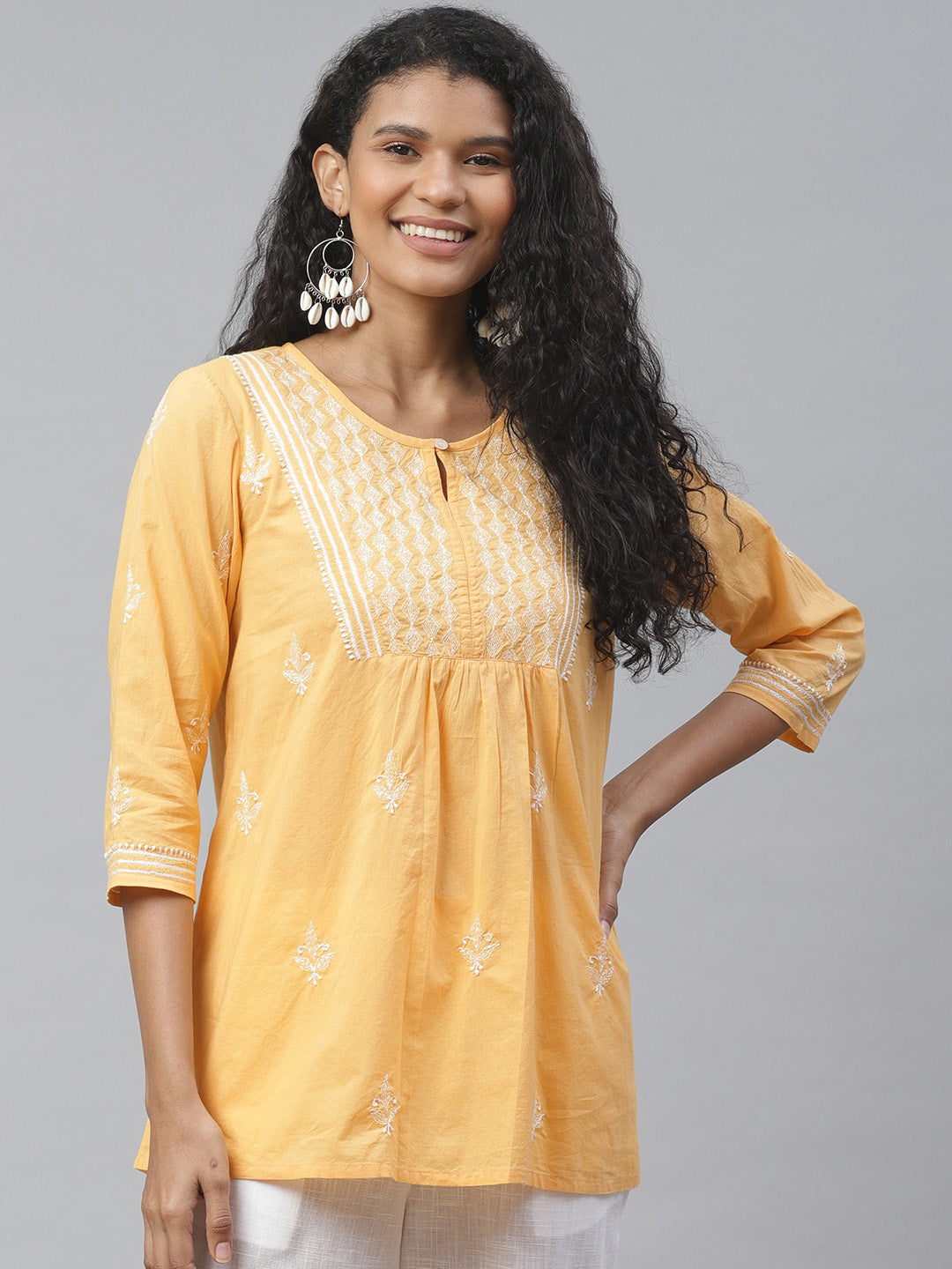 Yellow Embroidered Tepchi Top