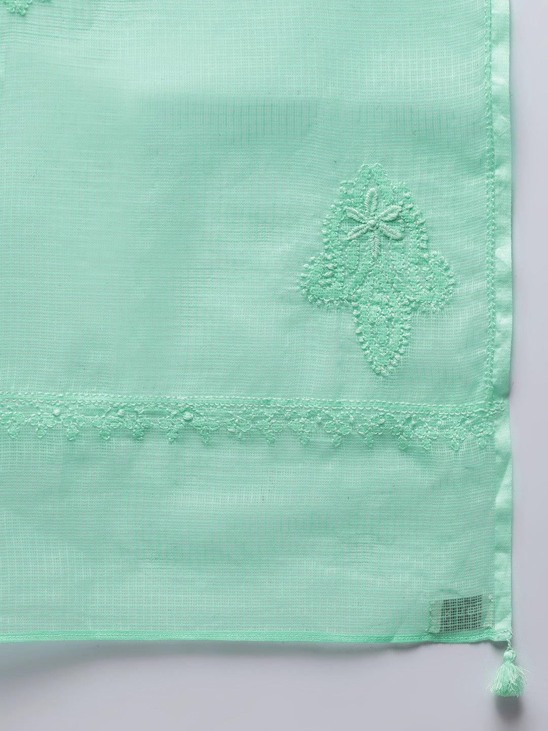 Sea Green Kota Chikankari Dupatta