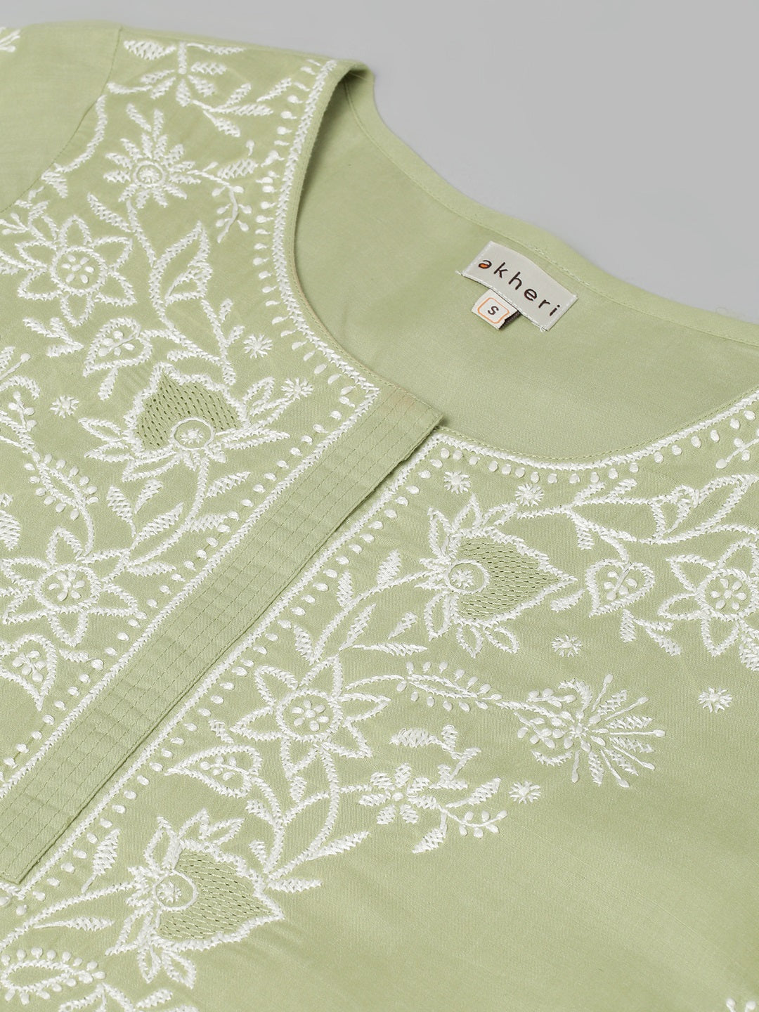Pista-Coloured Chikankari Kurta