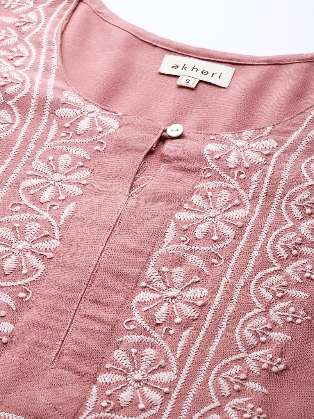 Dusty Pink Rayon Chikankari Kurta
