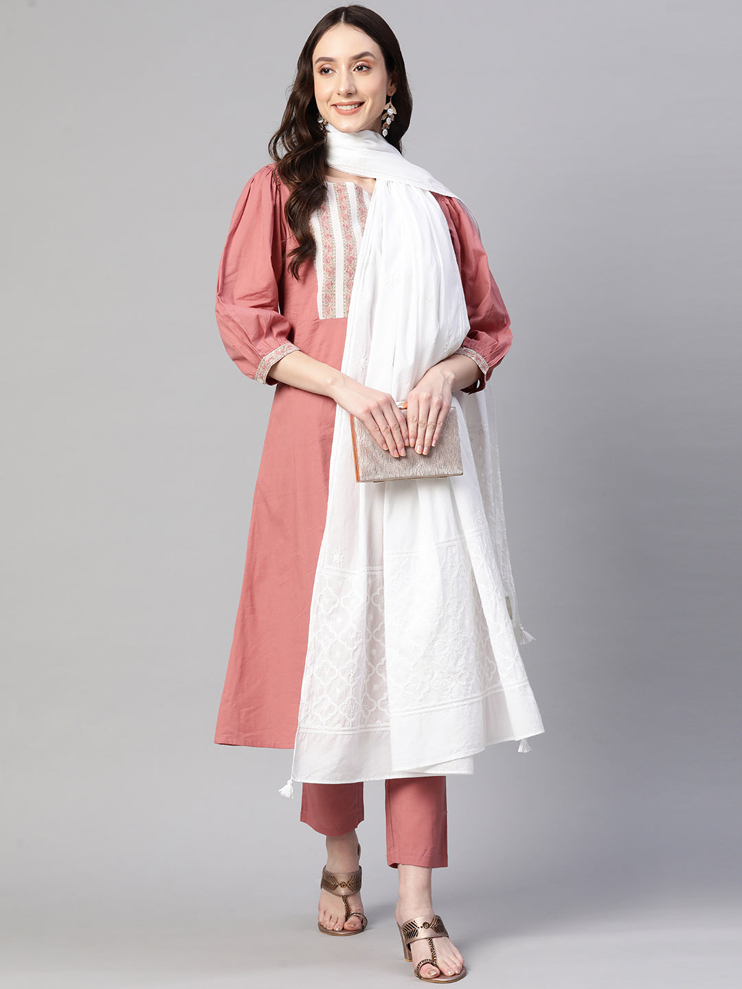 Mul Cotton Chikankari Dupatta