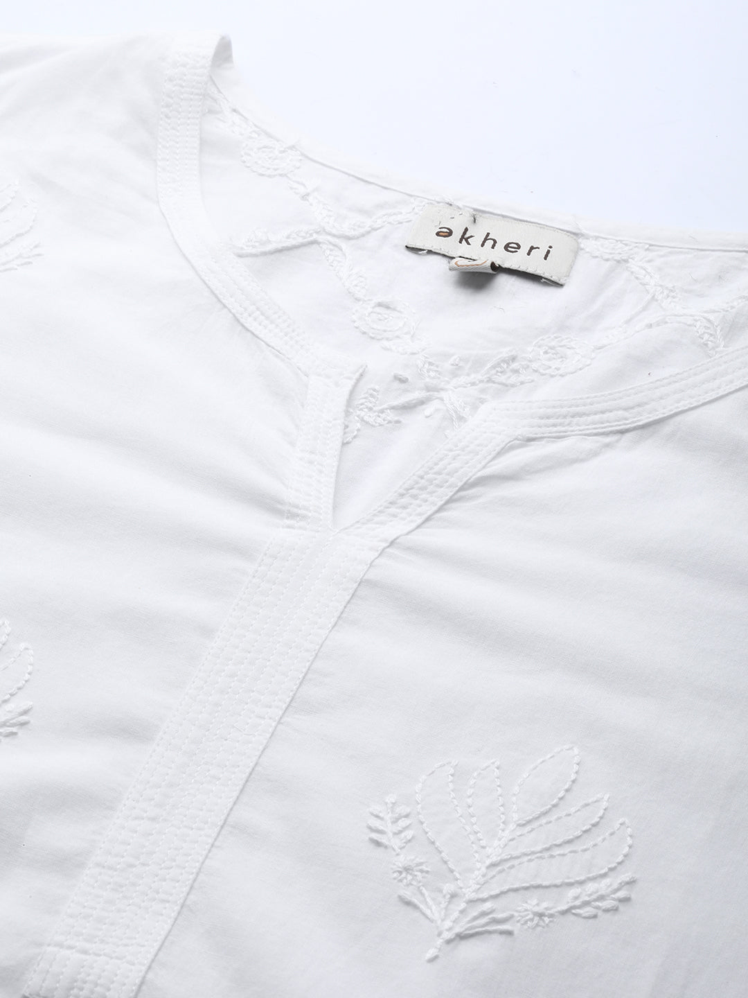 White Chikankari Round-Hem Kurta