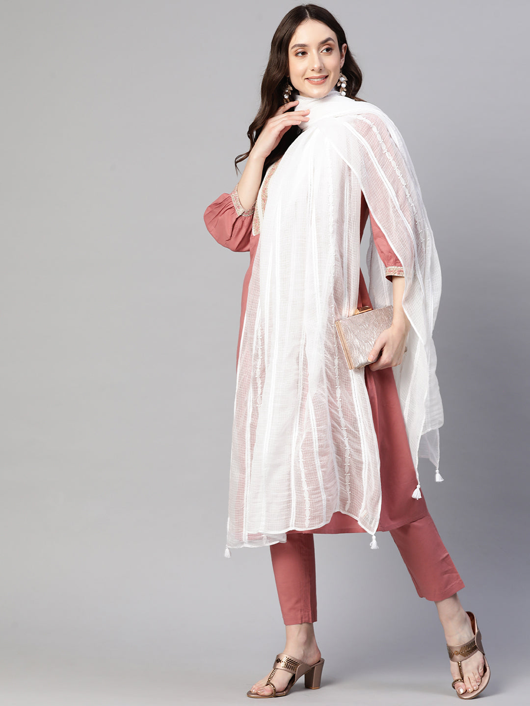 Kota Silk Chikankari Dupatta