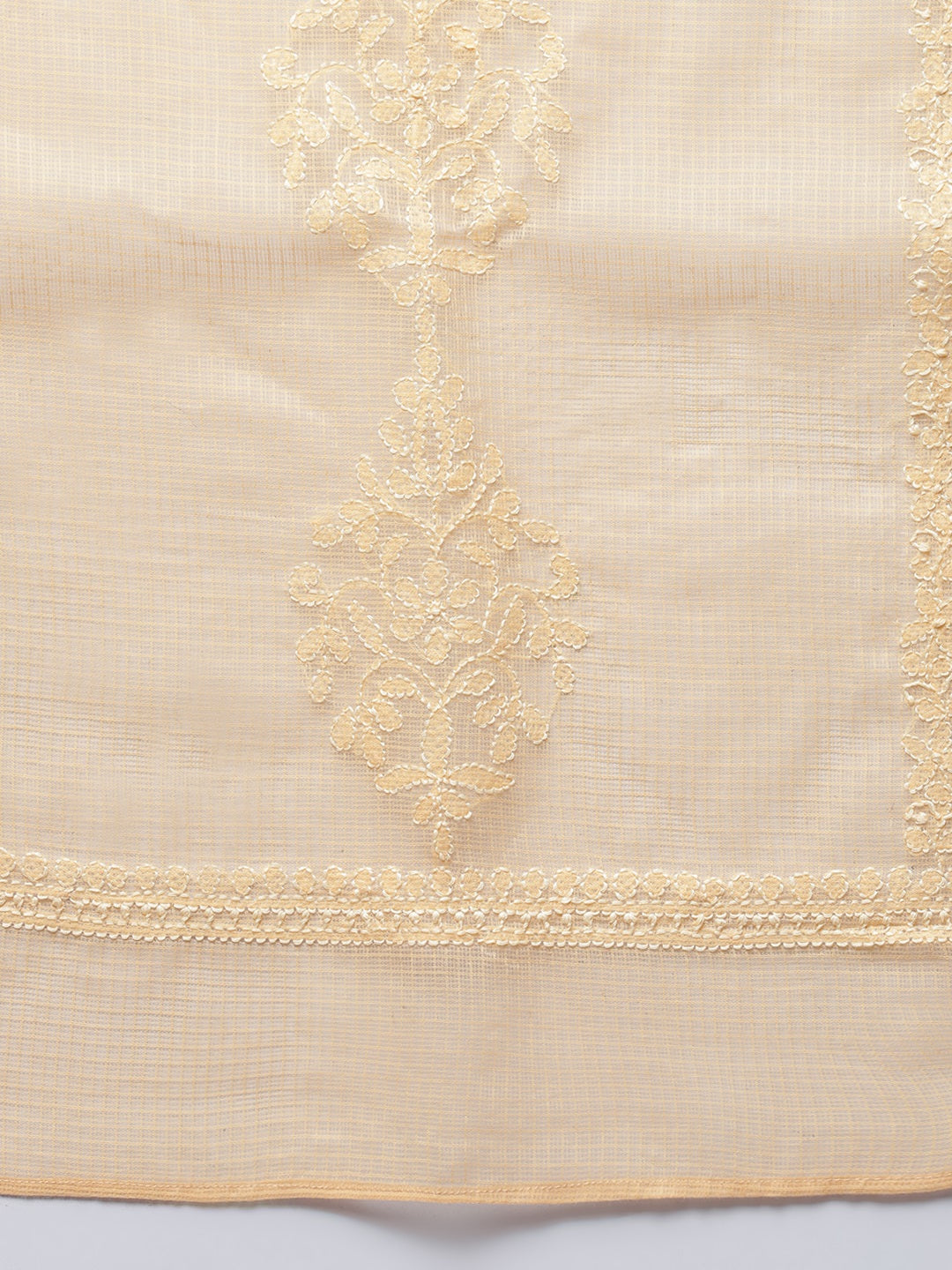 Beige Chikankari Kota Dupatta