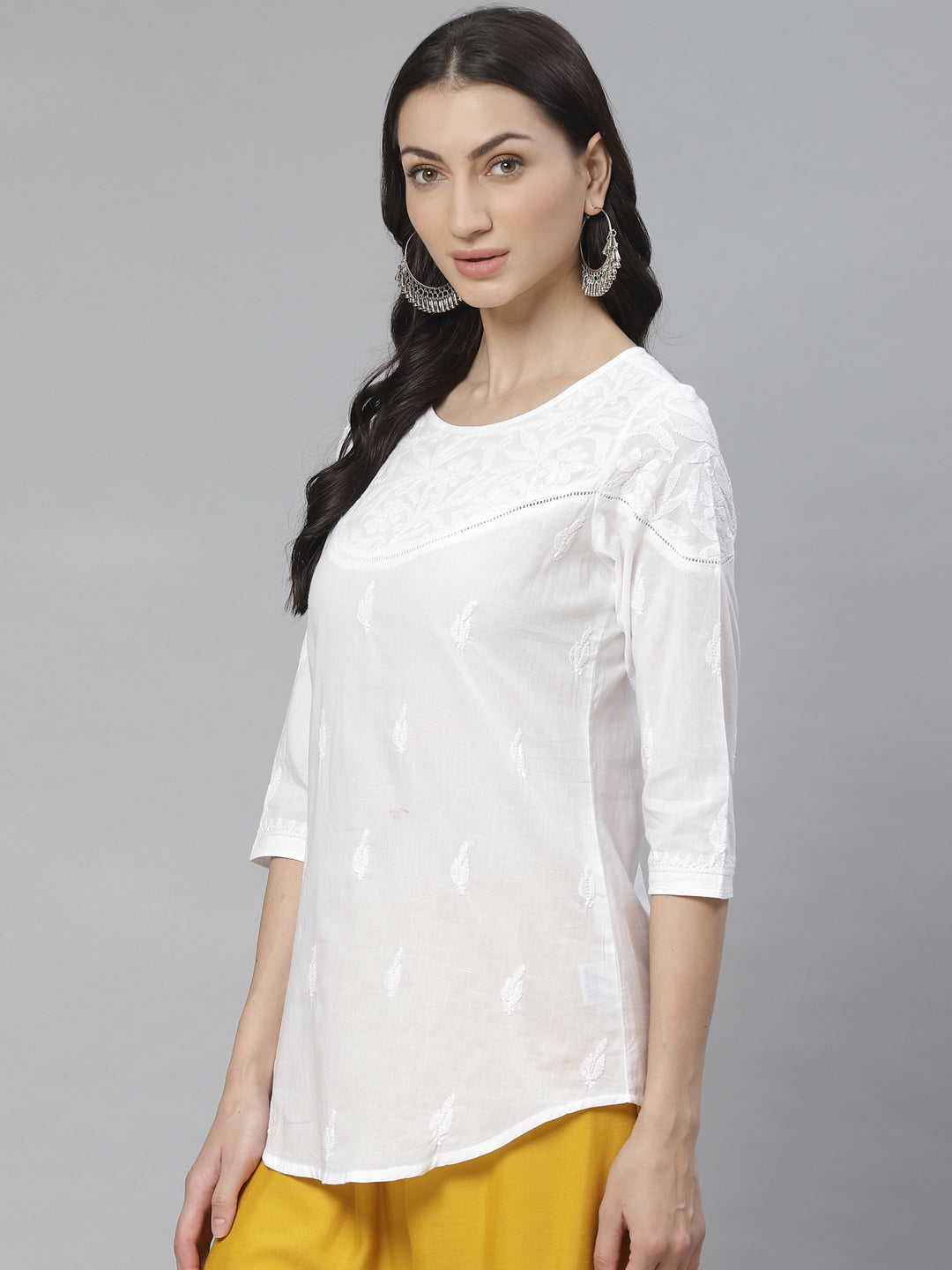 White Lace Chikankari Top