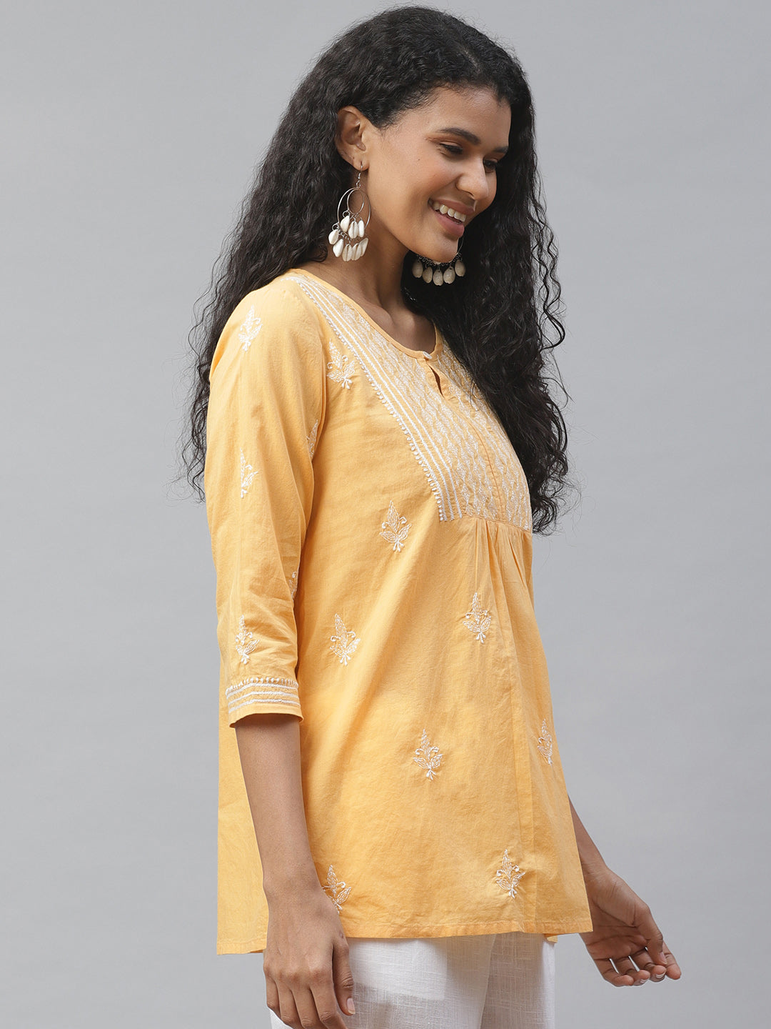 Yellow Embroidered Tepchi Top