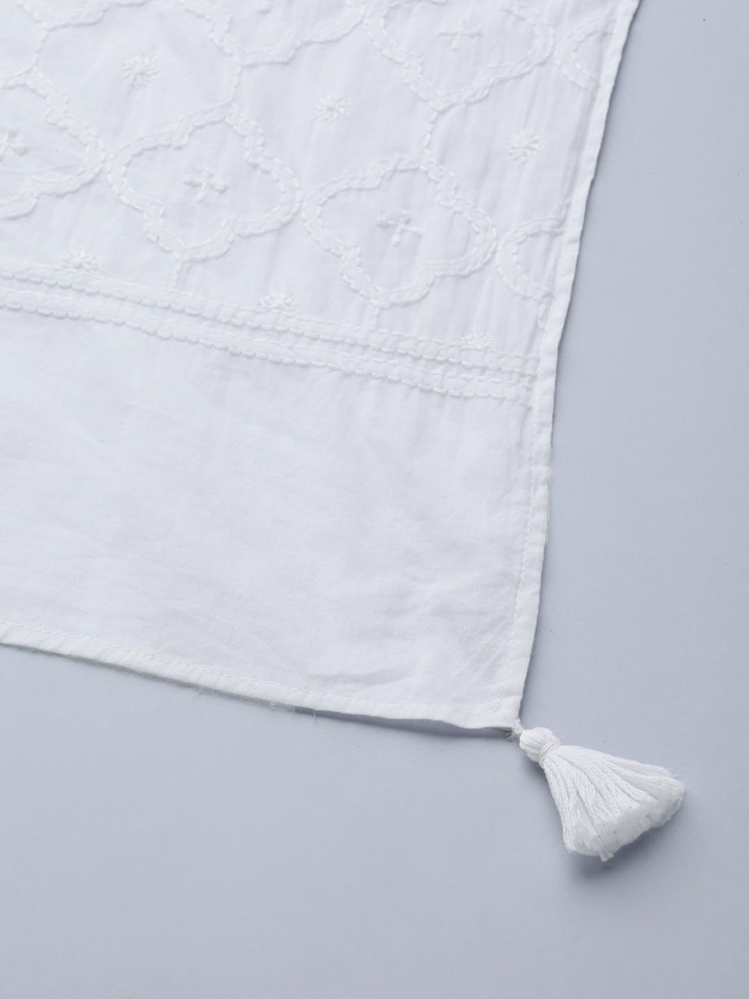 Mul Cotton Chikankari Dupatta