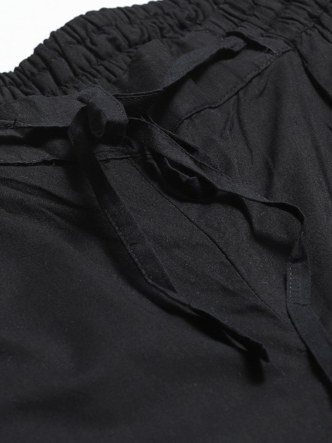 Black Tapered Chikankari Trousers