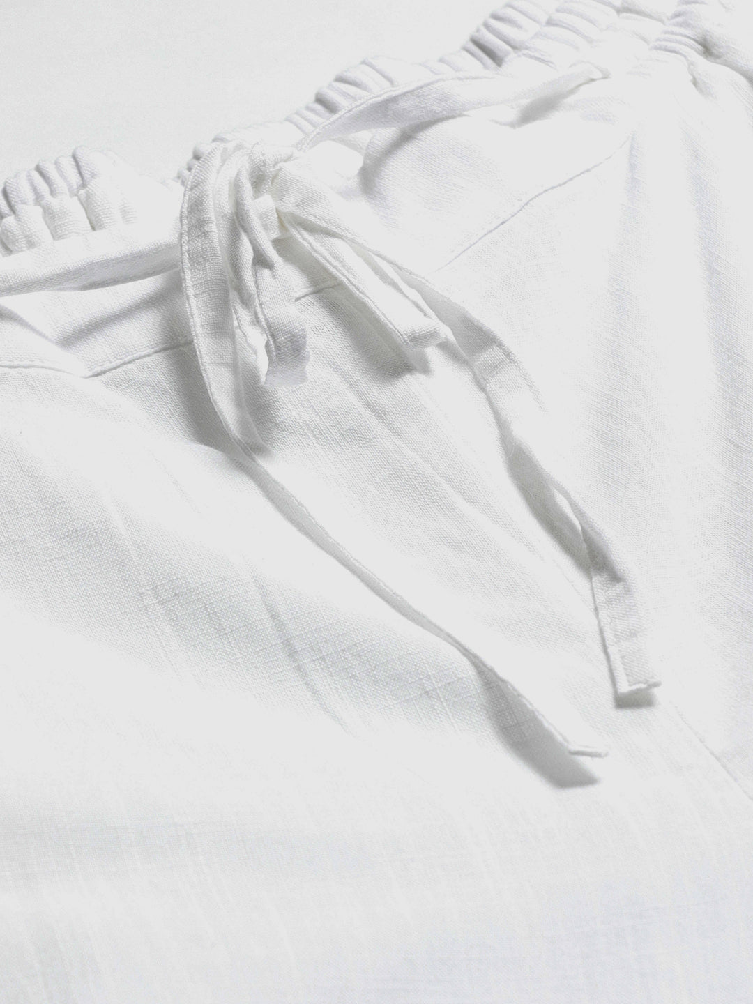 White Tapered Fit Chikankari Trousers