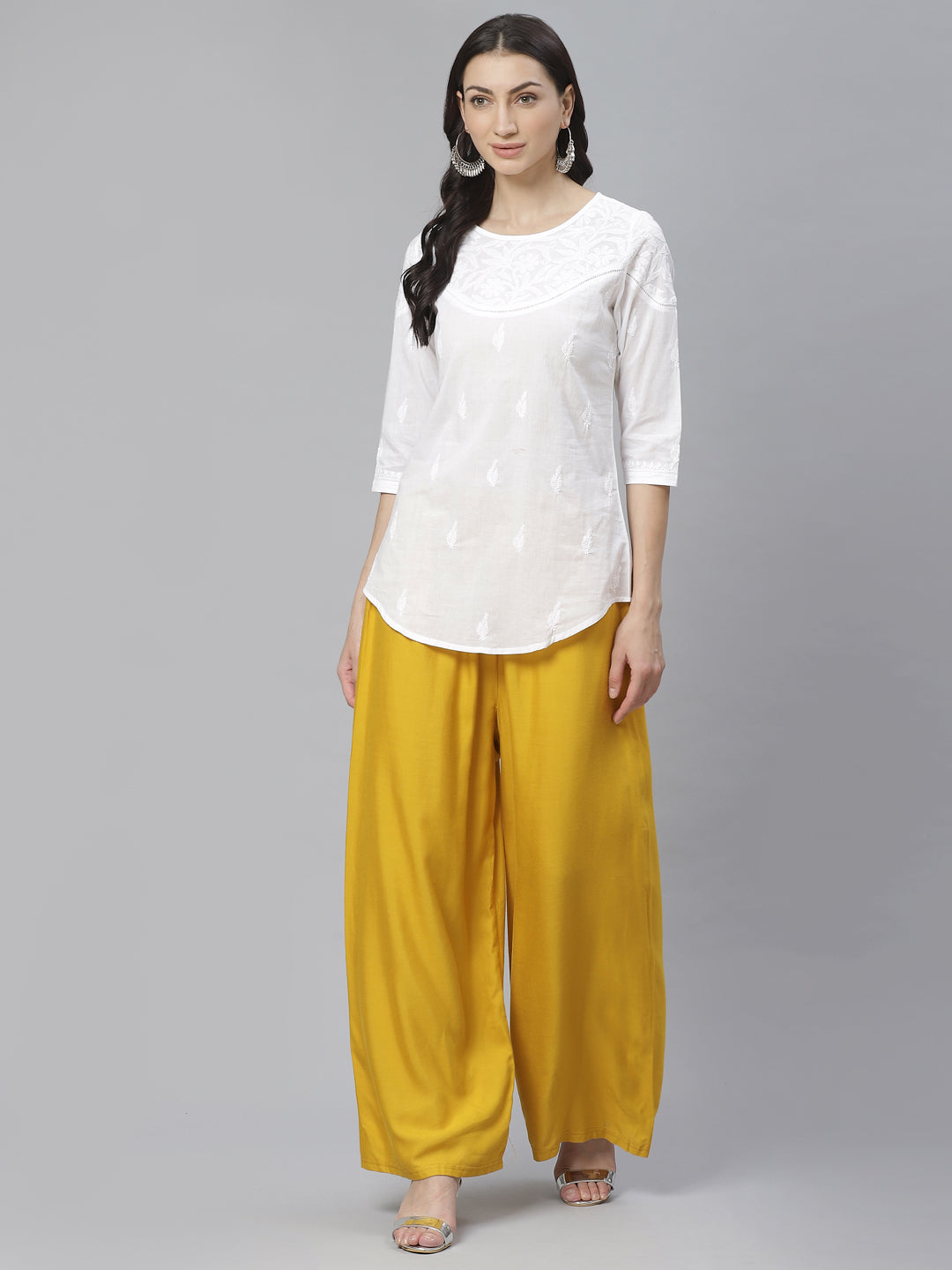 White Lace Chikankari Top