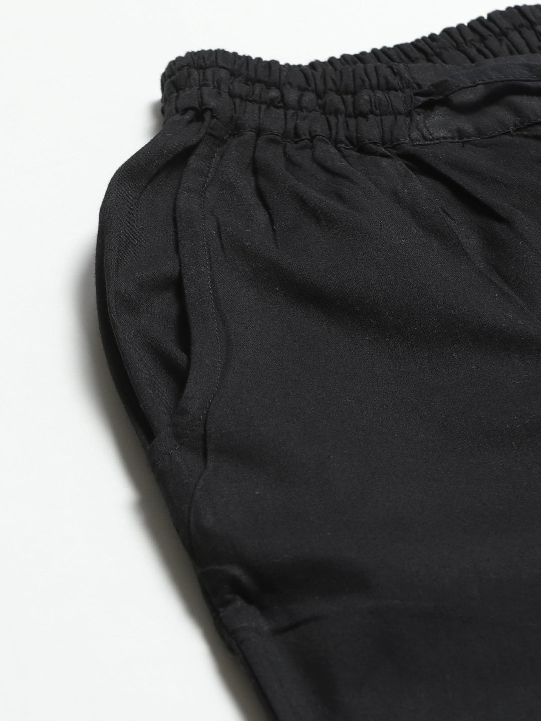 Black Tapered Chikankari Trousers