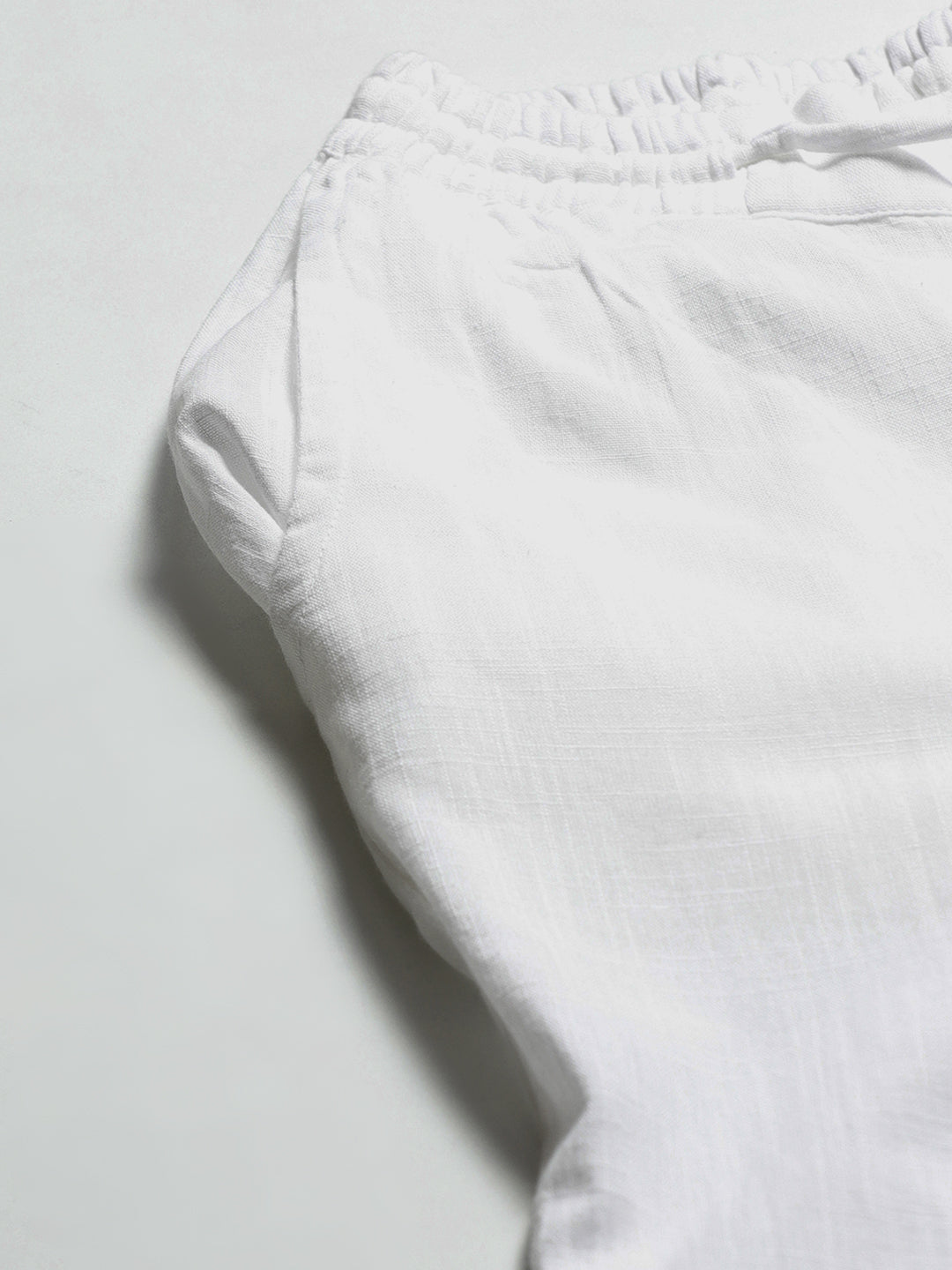 White Tapered Fit Chikankari Trousers
