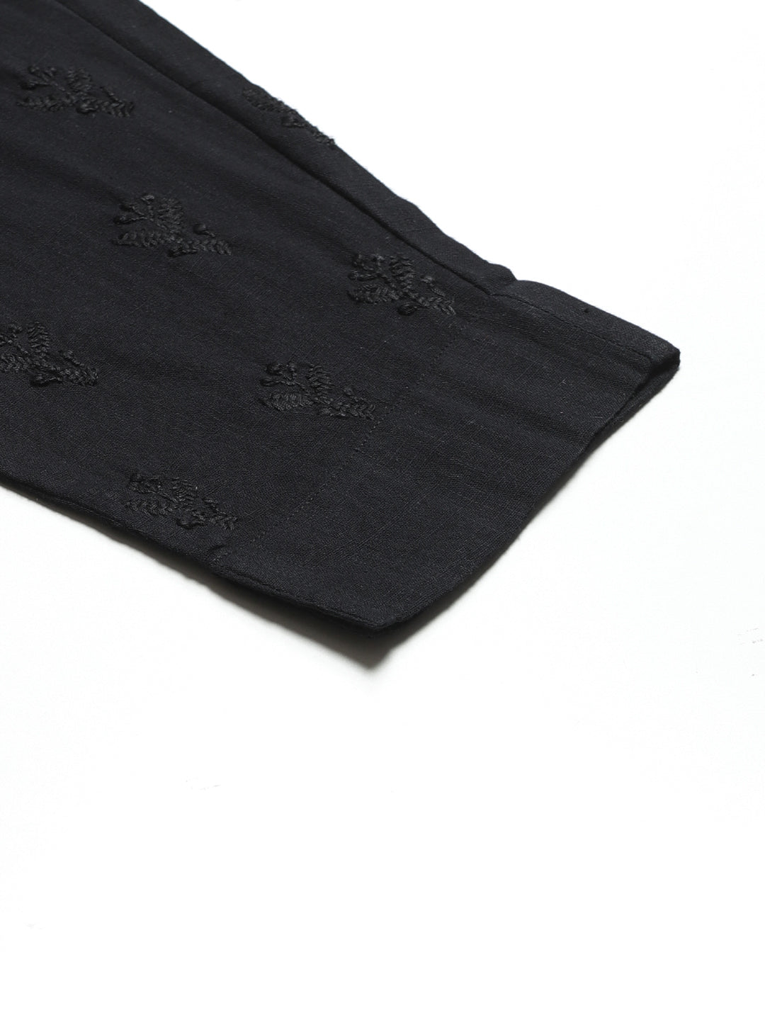 Black Slim Fit Chikankari Trousers
