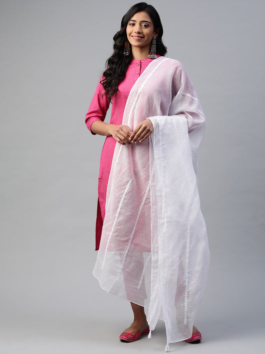 Kota Cotton Chikankari Dupatta