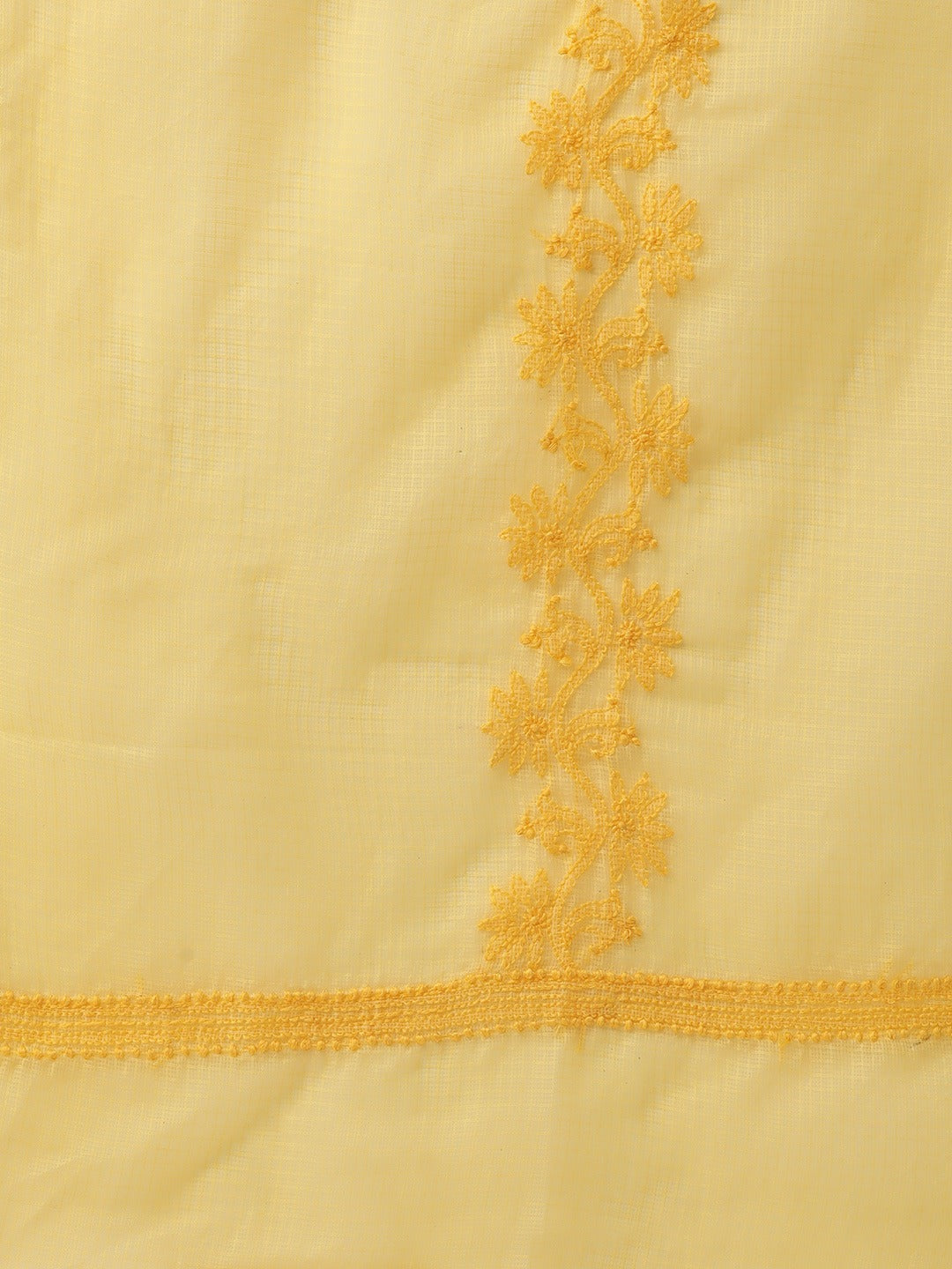 Yellow Kota Chikankari Dupatta