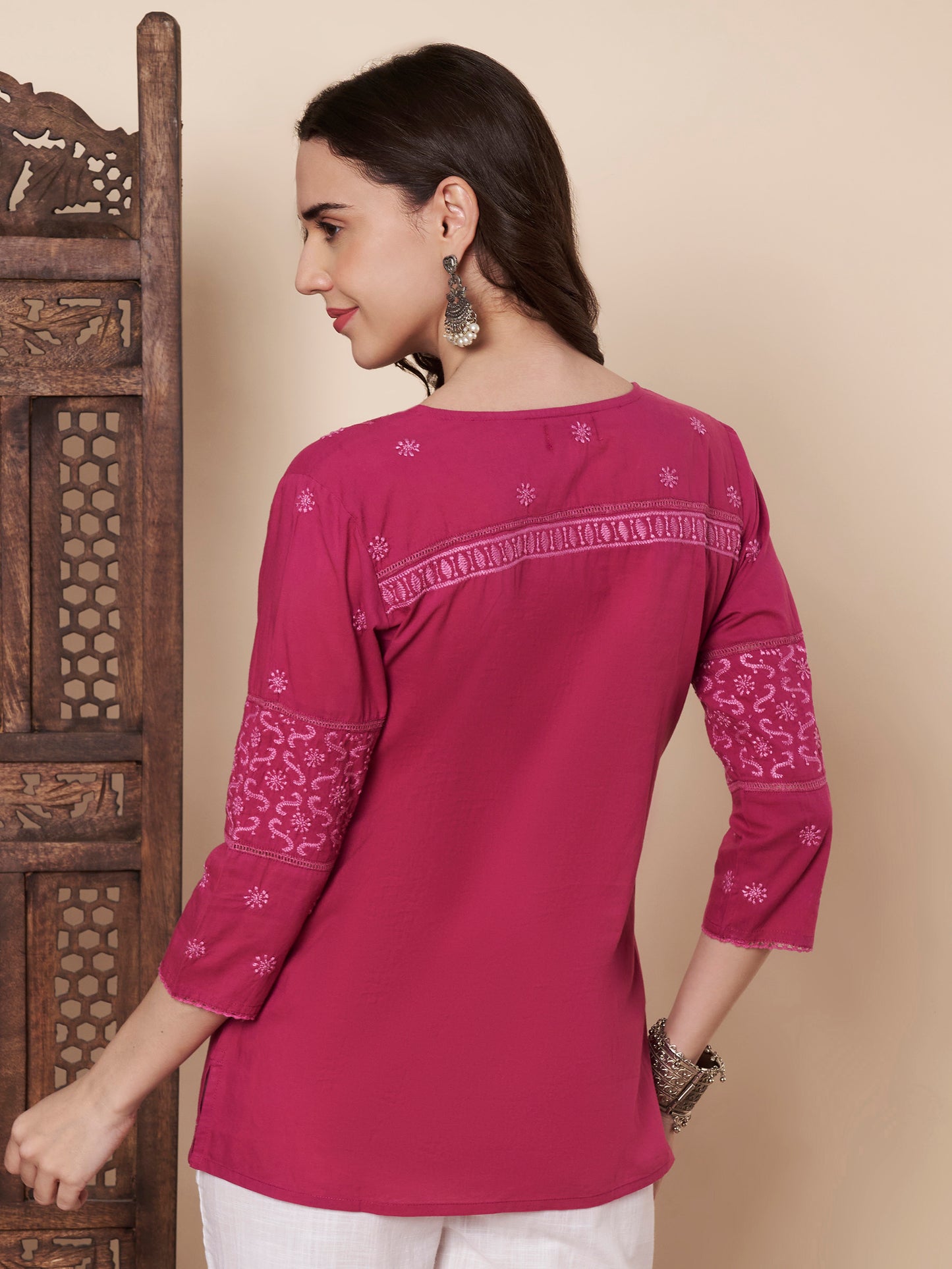 Chikankari Top with Mirror Work