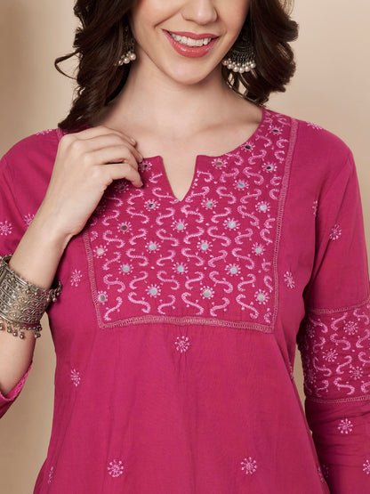 Chikankari Top with Mirror Work