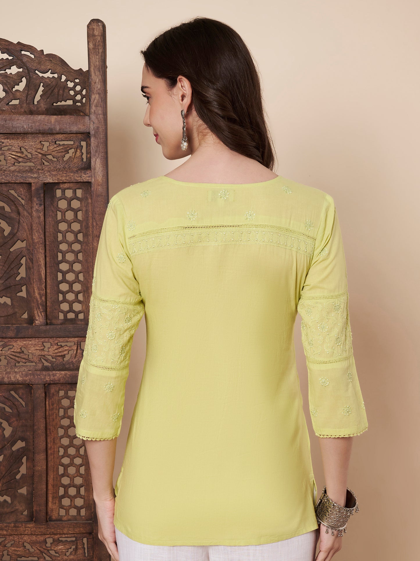 Chikankari Top with Mirror Work