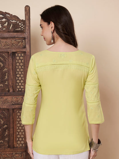 Chikankari Top with Mirror Work