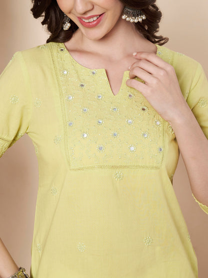 Chikankari Top with Mirror Work