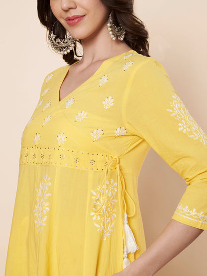 Yellow Chikankari Kurta Set with Dupatta
