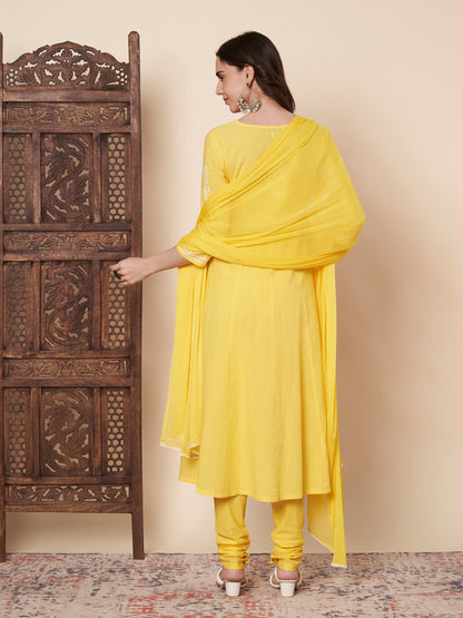Yellow Chikankari Kurta Set with Dupatta