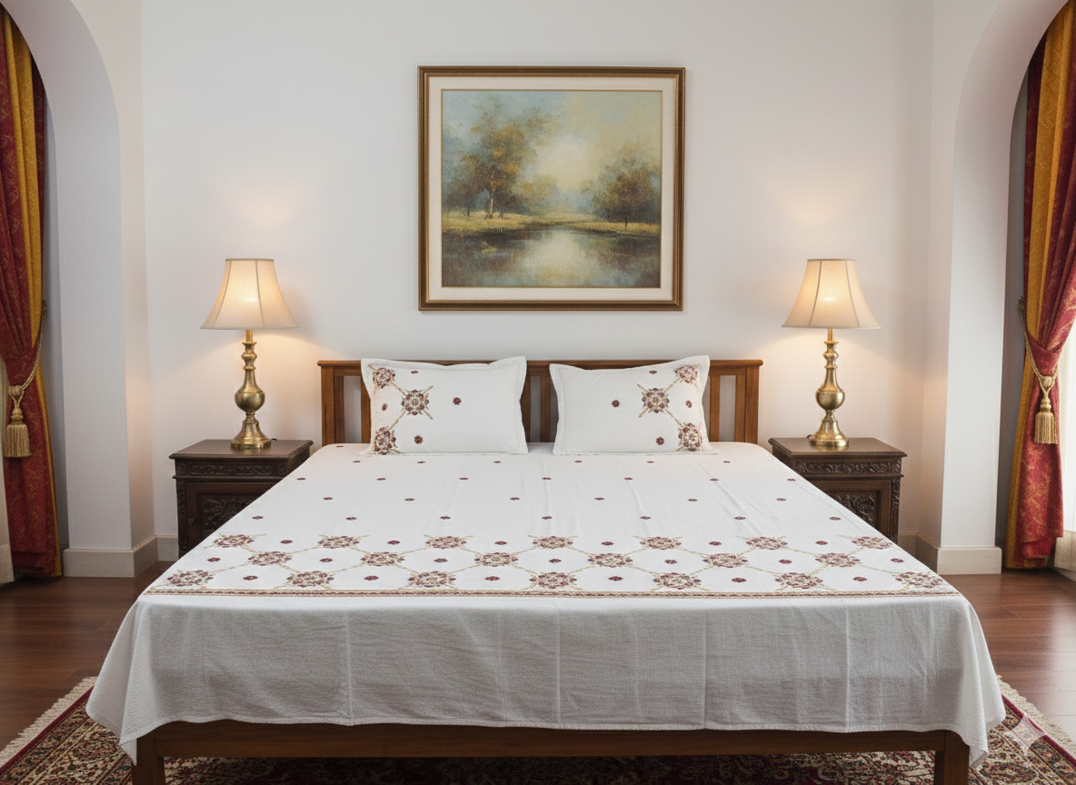 Chikankari Noor Bedsheet